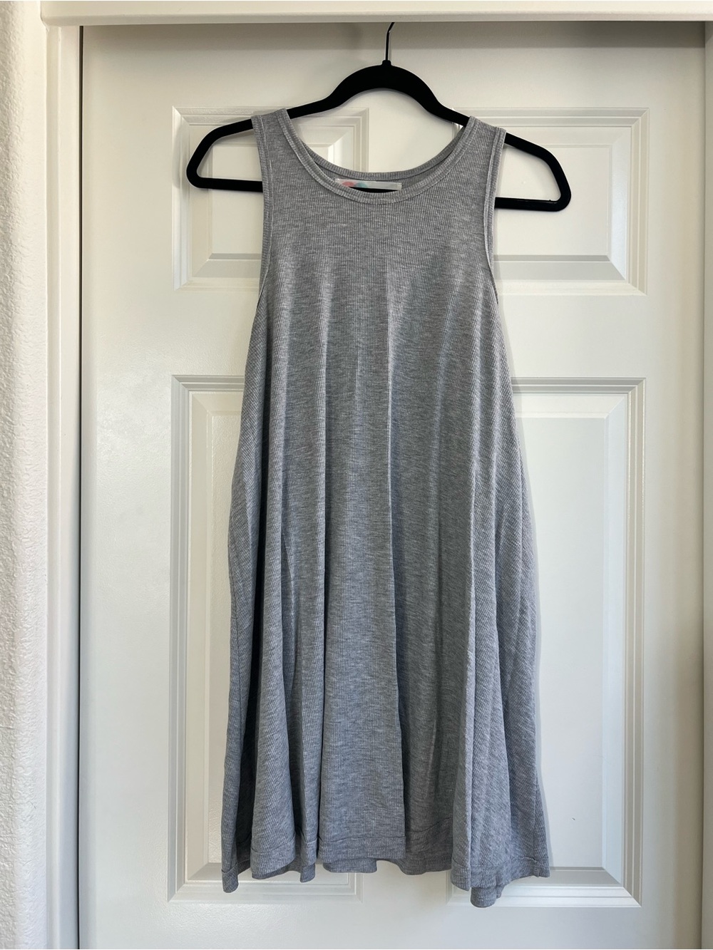 Free People Beach Grey Ribbed Boho Tank Dress